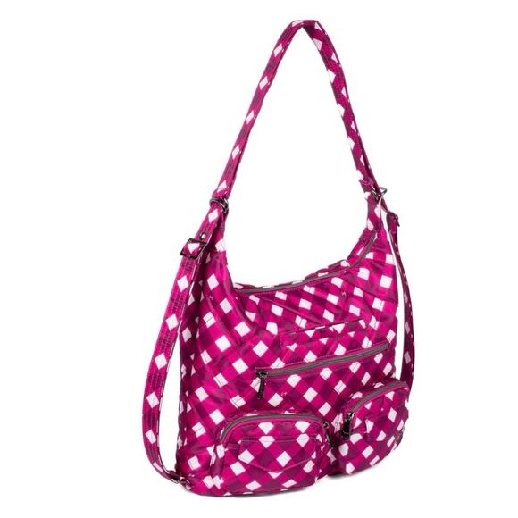 Lug Zipliner 2 Convertible Hobo Bag NWOT mustard gingham Disney bag $90 retail - Picture 3 of 8